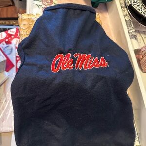 Ole Miss fleece dog jacket/top.
